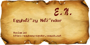 Egyházy Nándor névjegykártya